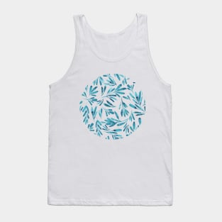 Abstract light blue leaf pattern Tank Top